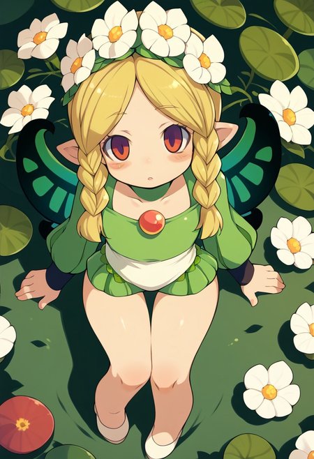 (zPDXL3),
(zPDXLxxx),
simple background, 
1girl (mercedes) <lora:mercedes-PD-1.0:1>, 
mercedes, 
flowers, 
thoughtful, 
cute, 
lily pad, 
from above,
