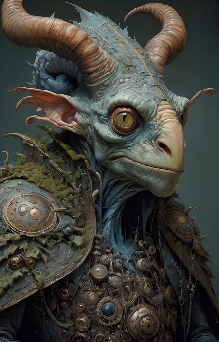 photography in the style of detailed hyperrealism ,creature ,fantasy,James Christensen,bold lines,hyper detailed
