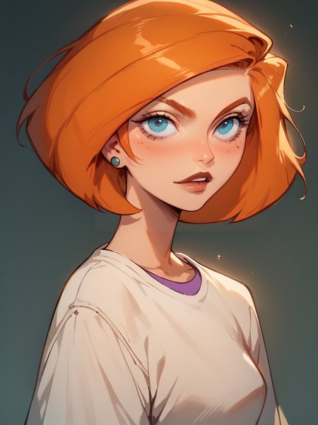 score_9, score_8_up, score_7_up, score_6_up, score_5_up, <lora:EgirlPFP-XLP:1> egirlpfp,  <lora:annpossibleXLP:1> ann possible, blue eyes, 1girl, solo, orange hair, short hair