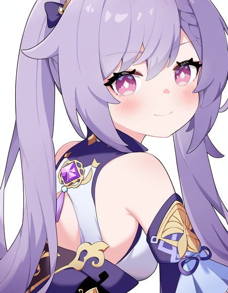 <lora:luolli:1>,blush,white background,simple background,1girl,solo,looking at viewer,smile,keqing \(genshin impact\),, masterpiece, best quality, very aesthetic, absurdres,newest, incredibly absurdres,
