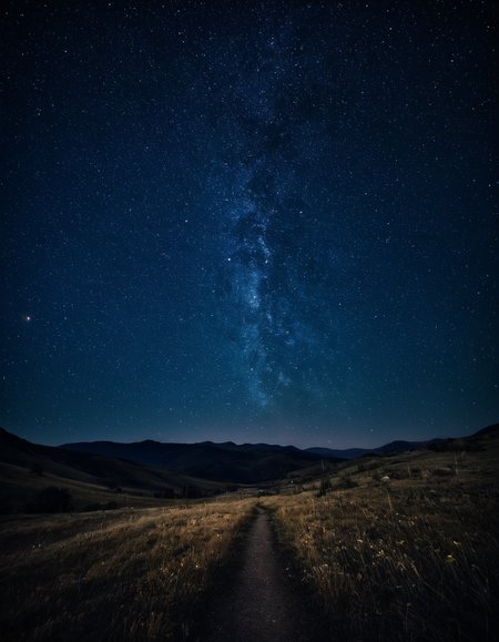 galaxylora, landscape, night, starry sky