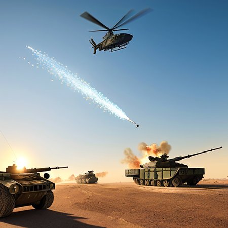 bf2042,
Best quality, masterpiece, ultra high res, (photorealistic:1.4), detailed skin, cinematic lighting, cinematic highly detailed, colorful,
modern Photograph, a group of soldiers in battlefield,
battlefield explosion everywhere,
jet fighters and heli copters flying in the sky,
two tanks on the ground,
In desert area ,
buildings on fire and one abandoned military armored vehicle in the background, 
<lora:ztz99ATank_ztz99ATank:0.3>