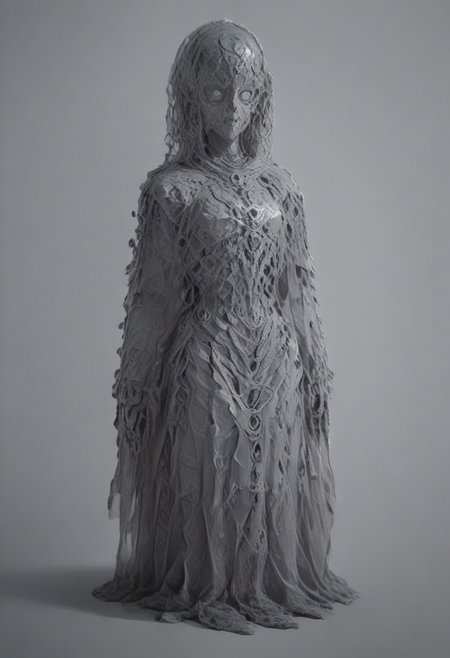 Full body portrait, angry expression, looking at camera,  standing, feet visible.
man, tall smart person, royal soldier, royal military, regal being,
ornate uniform, (white and gold porcelain royal celestial clothes), holding scifi weapon, mechwear, commando uniform, crystal details in armor, crystal ornate earrings, crystal jewelry, ornate fractal face mask, ornate gold dainty details fractal armor,
((((crystallization of the face)))), teeth made of quartz, ((((eyes made of ulexite)))), hair made of Fanlike acicular-fibrous crystal groups, thin crystal hair, flowing white fractal hair, large perfect eyes, crystal iris, eyes made of crystal, ((white porcelain skin)), (white_skin), glowing clear eyes, celestial eyes,  interweaving techno-anatomical and fractal elements, Ellen Jewett's intricate sculptural craftsmanship, no eyebrow hair,
dynamic lighting highlighting multifaceted textures, cinematic post-processing for an exquisite visual narrative, breathtaking surreal masterpiece,
sci-fi royal palace setting, single source lighting, low light setting, dark room, intense lighting,