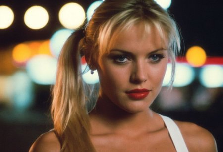CinematicPortrait woman analog photo blonde    ponytail masterpiece outdoors, (glossy  lipstick), grey eyes, (nighttime street lights bokeh), soft focus, depth of field, film grain, (((looking at viewer))) <lora:CinematicPortraitXL_v3:0.35>  <lora:EuroBabe-v4-XL:0.25>