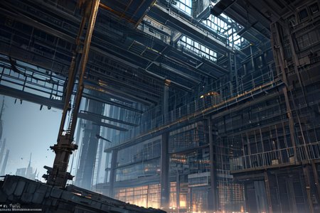 highly insanely detailed, masterpiece, top quality, best quality, highres, 4k, 8k, RAW photo, (very aesthetic, beautiful and aesthetic),  
tsutomu nihei,nihei_tsutomu,blame!,blame gakuen!,abara,TNstyle,sidonia_no_kishi,(giant room,hangar,stairs,tunnel,sidonia \(ship\),deep horizon,megastructure in background,lab,mausoleum,tower,city ruins,space,spacecraft),air conditioner,dark sky,black sky,star \(sky\),starry sky,machinery,walkway,fog,mist,steam,smoke,lantern,clouds,letterboxed,toha heavy industries,buildings,cables,tubes,industrial pipes,gauna,gauna mech,light particles,fence,wire,dome,bones,bridge,drainpipe, 
<lora:ABARA:0>, 
(1girl:1.3), 
solo focus, 
korean architecture,âââ