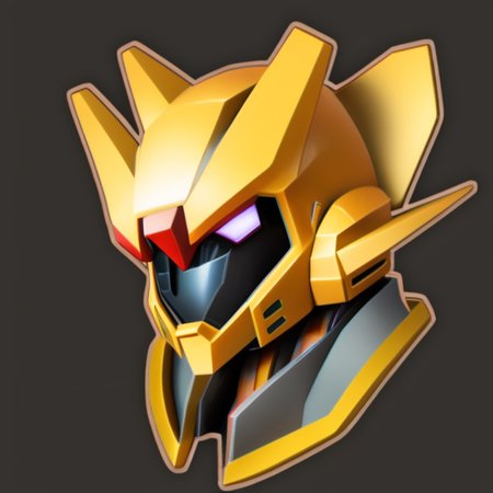 masterpiece, gundam face, dark_background, flat illustration, vector, very detailed
