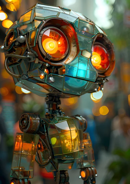  a robot that is standing in the woods, cyber monkey in the scifi forest, 3 d render beeple, cyber steampunk 8 k 3 d, cute humanoid robot, beautiful octane render, 4k highly detailed digital art, 3 d render character art 8 k, small character. unreal engine 5, cute 3 d render, cute robot