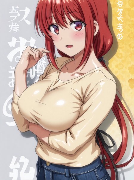 detailed background, shiny skin,
<lora:saimin.pony:1>
saimin, natsumi, 
casual clothing, large breasts,