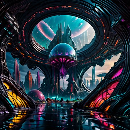 \futuristic city under a dome in an alien landscape , dramatic lighting, extremely detailed,   8k, masterpiece vivid colors, <lora:add-detail-xl:1> <lora:Scifi_Environment_Concept_Art_SDXL_v2:1> scifi,