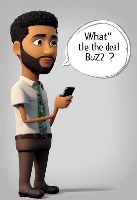js1, speech bubble saying "what's the deal with buzz???"
headshot, man, solo, man in button up shirt,  full body, full body shot, white background, no background, PNG, natural lighting, no shadows, ultra detailed, hyperrealistic, 80mm, 4k, 8k, 8k realistic, sharp focus, intricate, high resolution, swarm of bees