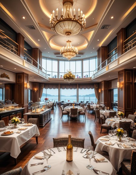 <lora:SDXLFaeTastic2400:0.4> <lora:extremely_detailed:0.4> extremely detailed
A grand and opulent buffet hall with high ceilings, adorned with intricate chandeliers casting a warm golden glow. The hall is lined with long, elegantly decorated tables covered in fine white linen, showcasing an extravagant selection of gourmet dishes. Silver chafing dishes gleam under soft ambient lighting, filled with delicacies such as succulent roasted meats, fresh seafood on ice, and vibrant platters of exotic fruits. Ornate floral arrangements and carved ice sculptures serve as centerpieces, enhancing the grandeur of the setting. In the background, tall arched windows with heavy velvet drapes reveal a breathtaking city skyline. Guests in elegant evening attire mingle, holding fine crystal glasses filled with champagne, adding to the sophisticated and lavish atmosphere.
luxurious buff3t h4ll,  <lora:luxurious_buff3t_h4ll-p:1>, Masterpiece,best quality,hi res,8k,hi res,8k,award winning,(sharp focus, intricate, highly detailed),
