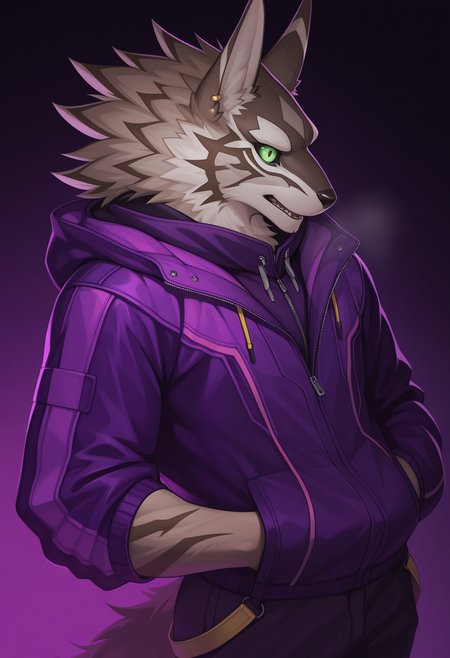 masterpiece, best quality, amazing quality, solo, 1boy, SethTas, purple jacket