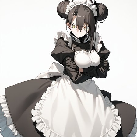 <lora:Takeuchi_Takashi_PonyXL_style_v01:1>
<lora:agent.pony:1>
score_9 , score_8_up , score_7_up , source_anime , 
masterpiece , best quality , ultra-detailed , 
BREAK
agent \(girls' frontline\), maid
1girl , woman , huge breasts , light smile , light blush , ((medusa (fate)):0.5)  , 
long black hair  , maid dress ,  
cool movement
