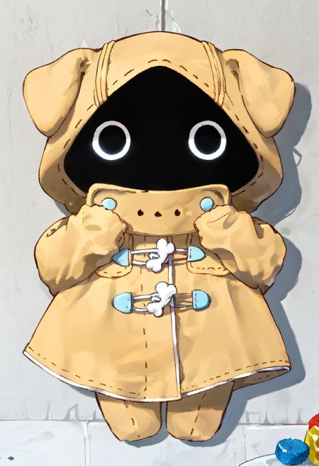 score_9, score_8_up, score_7_up, ((((sdgs4by zuppu11)))), wowmaf, 1other, cute, yellow windbreaker, black eyes, black face, solo, full body, zPDXL3