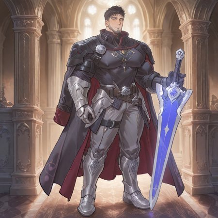 <lora:Dios_Alchemist_Code-000004:.5> tagatamedios, 1boy, mature male, middle hair, coat, shirt, covered nipples, armor, pants, belt, shoes, sword, standing, in mansion,
(very short hair, beard, bara, mature, facial hair, stubble, beard, full beard, sideburn, beard, a lot of beard, ), facial hair,male focus, muscular male, muscular male, bara, mature,  bara, mature, aixiwuganda_(20222192), very awa, masterpiece, best quality, absurdres, newest, perfect quality, detailed background, intricate details,
<lora:slider_Body Type_alpha1.0_rank4_noxattn_last:3><lora:Anime Summer Days 2 Style SDXL_LoRA_Pony Diffusion V6 XL:.6><lora:slider_cfg_scale_boost:.7><lora:Artist6p:.55>, Artist6p, Artist04p,<lora:slider_il_brightness_slider_d1:-1><lora:slider_il_contrast_slider_d1:-1><lora:slider_DarkSlider1.2_alpha1.0_rank16_full_300steps:-.6>
