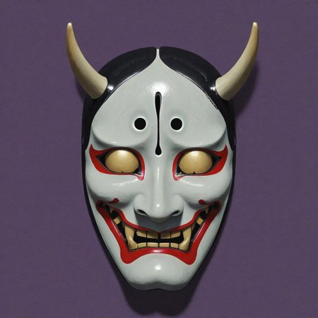 haunted hannya mask in an ancient Japanese shrine