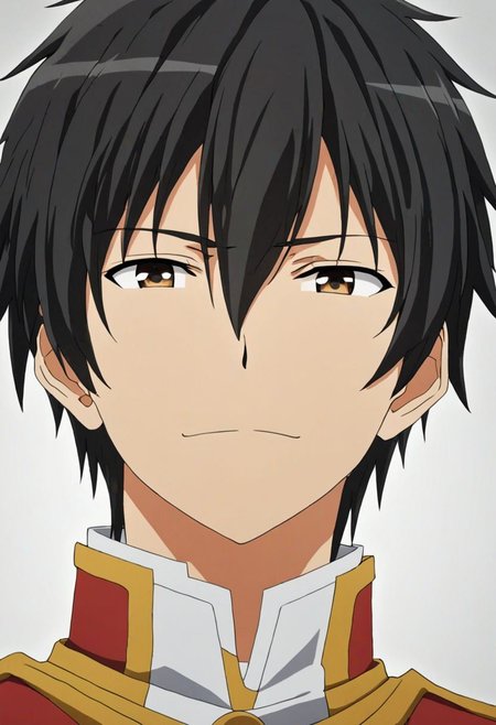high resolution, solo, best quality, 1Boy, Kanie Seiya, Black Hair, portrait, looking at viewer, focused gaze forward, upper body, head upright, happiness, OverallDetail