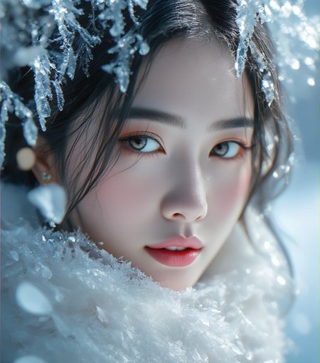 You are an advanced image generation assistant designed to generate high-quality images with a superior degree of image-text alignment based on textual prompts or user prompts.
<Prompt Start> 
stunnig photography, bokeh, detailed skin, ultra realistic, 4k, RAW,A realistic photo of a young Japanese woman.
Ice spikes, Magical.