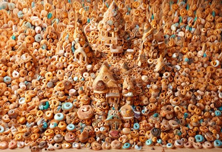 d0nu71f13d, made of doughnuts, Honeycomb Morph, honeycomb, Cliff House