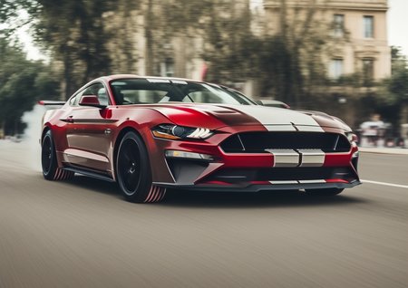 ford mustang drifting,cinemahelper,, bokeh,sharp focus, depth of field, paris street background