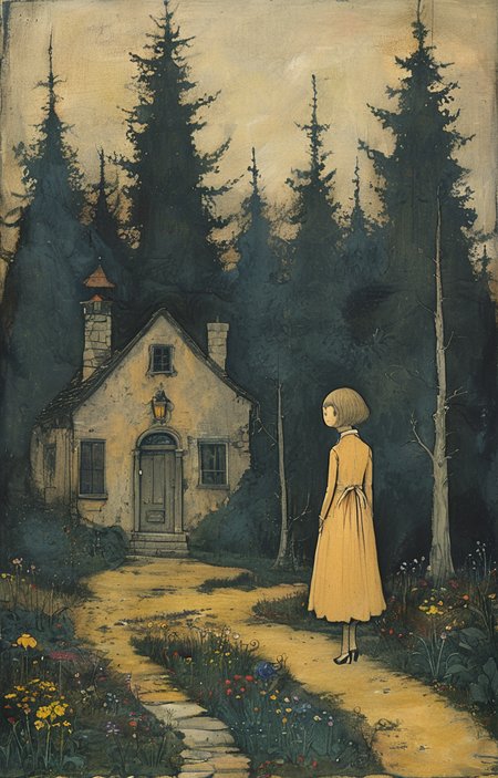 masterpiece,best quality,<lora:tbh219-sdxl:0.9>,illustration,style of John Kenn Mortensen A bottle of perfume in garden