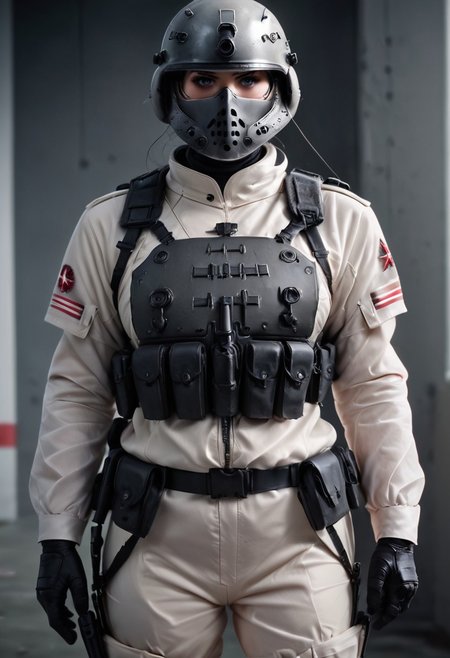 super realistic image with ultra high quality and correct anatomy of a sexy female warrior in various dynamic poses, photorealism, sharp in focus, clean and anatomically correct face and limbs, light armor, side combat stance facing the viewer, modern soldier