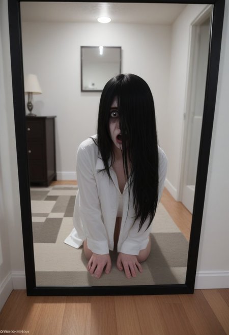 The Shining film style: above average horror tension, Jack and Sadako, seduction, deception, transformation, room 237, mirrors, eerie silence
building suspense, shock, psychological tension