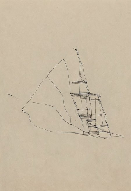 a professional hand sketch of architecture,
(POV view , DOF, first people view from the entrance, low angle shot:1.4),
(Ancient civilization, Alien Prometheus movie scene, dune movie scene:1.5), (The colonial city of the future, in the mist-filled Grand Canyon, on an unknown Earth-like planet, 2 moon on sky, Spaceship flight connects colonies, waterfulls:1.3), (Machu Picchu, a mountain settlement, incredibly spectacular:1.2), (Mario Botta:1.3), (avant-garde, future, reality, science fiction, photorealistic), (modern architecture:1.2), White limestone with black granite, fountain, waterfall, landmark, square, path, narrow street,
(Large Files, Ultra Realistic, 8K, 16k, FHD, HD, VFX, Perfect, Photography, composition, Architecture Sales Photography, Architecture Competition, Ultra High Resolution, Cinematography, High Resolution Image:1.1), (dramatic lighting, direct sunlight, ray tracing, clear shadow:1.2),  (real landscape:1.1), (blurred background:1.0), (urban background, more_details) ,
great lighting, extremely detailed, hillscastel, Neo Classic, Architecture sketch
