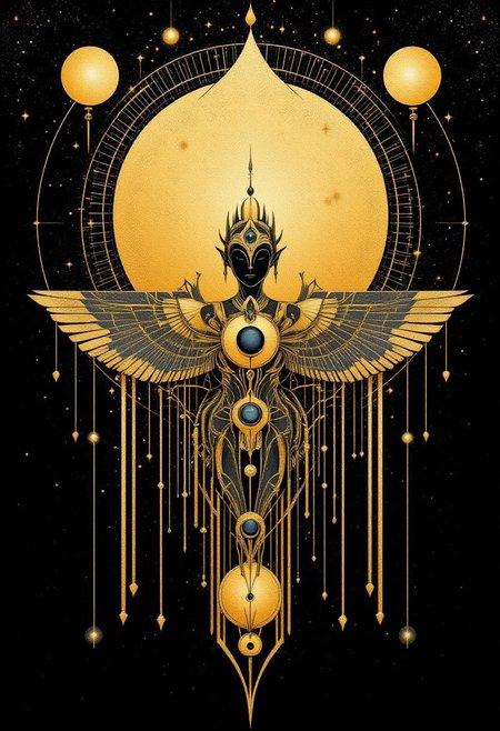 Fly me to the moon
Let me play among the stars
Let me see what spring is like
On a-Jupiter and Mars
In other words, hold my hand
In other words, baby , kiss me
Straight lines on bkack background 
Lone person center 
Princess Egyptian illuminati
Mysterious symbols 
ArsMJStyle, Art Deco
bo-golden