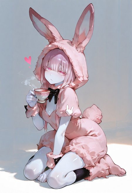 masterpiece, best quality, good quality, newest, highres, absurdres, volumetric lighting,gradient color,
BREAK 
raytracing, volumetric lighting, ambient occlusion, girl, background, masterpiece, best quality, very awa, absurdres, model style, 
BREAK
March Hare, heart-shpaed pupils, fluffy, kneehigh fur, fluffy legs, pink fur, rabbit ears, rabbit costume, wrist cuffs, tea cup
BREAK
masterpiece,amazing quality,best quality,ultra-detailed,8K,illustration,CG,shiny hair,clear skin,ultra-detailed-eyes, background,cute girl, eyelashes