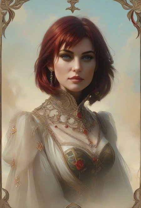 (1girl, solo:1.3), planned ophanim, tarot card, black velvet painting, emblematic goldenrod spheres, vector art by Shepard E. H., a verdant overgrown The Wood Between The Worlds, trending on cgsociety, colourful, score_9, score_8_up, score_7_up, masterpiece, best quality, very aesthetic