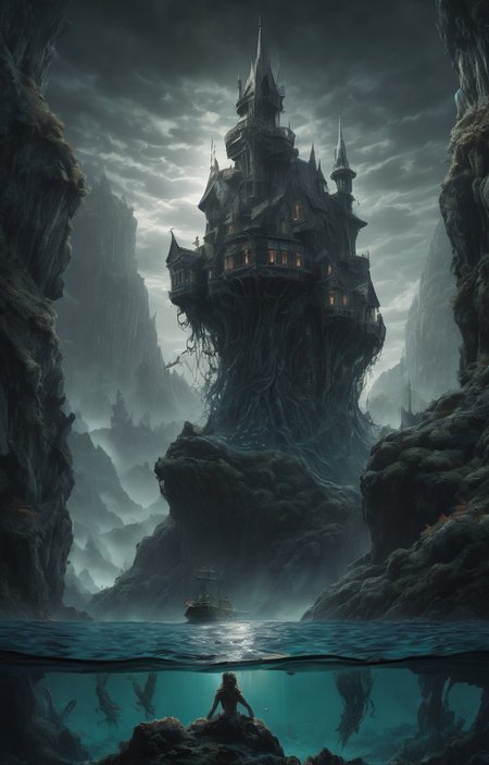 (dark magic), (grim),
mermaid,
(intricate details), (hyperdetailed), 8k hdr, high detailed, lot of details, high quality, soft cinematic light, dramatic atmosphere, atmospheric perspective