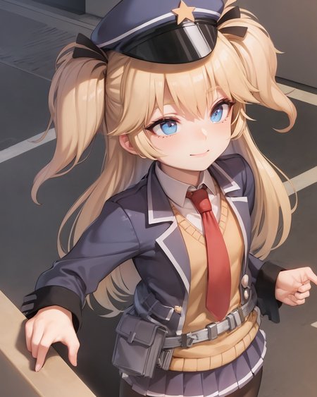 (extremely detailed CG unity 8k wallpaper),(masterpiece), (best quality), (ultra-detailed), (best illustration),(best shadow), (sharp eyeliner, eyeshadow, detailed eyes:1.1), 
,BREAK
shorty, smiling, aged down, cute face, short female, from above, pov, looking down on her
<lora:(p)SuperShorty:1>