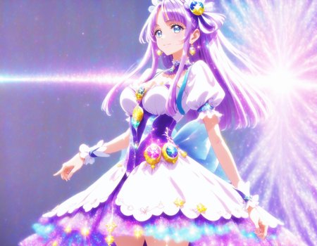 ,
handfixer,<lora:HandFixer_pdxl_Incrs_v1:0.5>,(score_9,score_8_up,score_7_up),masterpiece,4k,8k,(uncensored:1.5) BREAK
(best quality,high quality,perfect anatomy,ultra detailed,ultra high res,absurdres,huge filesize,incredibly absurdres,8k wallpaper,highly detailed:1.1),(anime screencap, official art,official style,megami magazine,game cg,super fine illustration:1.5),
source_anime,zPDXL3,zPDXLxxx,zPDXL2,
,(perfect face,beautiful face,ltra-detailed face,beautiful hair,beautiful eyes,precise mouth,precise lips,cute face,ultra detailed eyes,perfect anatomy,perfect lipsintricate,perfect mouth,cute face,clear skin,shiny hair,ultra detailed eyes,),,(beautiful fingers,beautiful hands,beautiful arms,precise fingers,Perfect hands,perfect arms,perfect fingers,perfect legs),,(heat body,clear skin,shiny hair,caustics,super detailed skin),Correct foot direction,correct arm direction,
BREAK
,
BREAK BREAK
,
(rating_lewd:1.5),(faceless male:1.5),(sexually suggestive outfit:1.5),(Beautiful lips:1.3) BREAK
,
standing,smile,action pose,energy beam,openai beam,silver  beam,summoning a beam,<lora:openai-beam-003:1>,<lora:milkyway-outfit-01:1>,(milkyway outfit:1.5),
,
<lora:cureselene.pony:0.8>,1girl,solo,(cureselene:1.7),long hair,very long hair,blunt bangs,bangs,ahoge,hair ornament,purple hair,blue eyes,large breasts BREAK ,hair ornament,dress,bow,jewelry,short sleeves,earrings,boots,puffy sleeves,high heels,puffy short sleeves,wrist cuffs,magical girl,white footwear,knee boots,crescent,purple dress,crescent earrings,