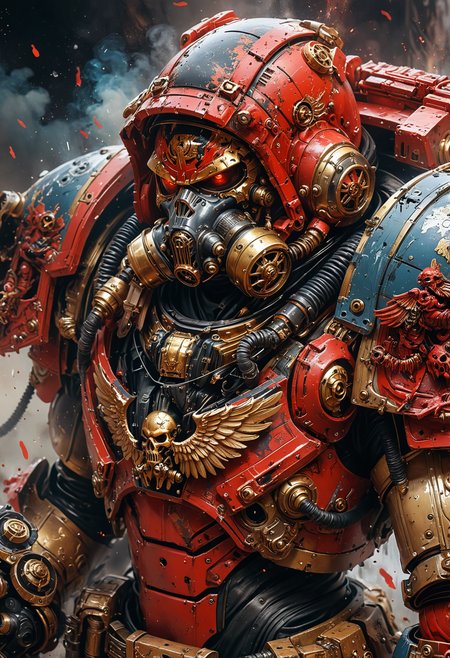 Blood angels space marine, gasmask, warhammer, primarch, perfect anatomy, approaching perfection, dynamic, highly detailed, smooth, sharp focus, trending on artstation, sharp focus, intricate details, highly detailed, mysterious, epic, cinematic, digital art, 4k,
OverallDetailXL  <lora:SDXLFaeTastic2400:0.4>  <lora:DetailMaximizer:0.7> detailmaximizer <lora:MJ52:0.3>