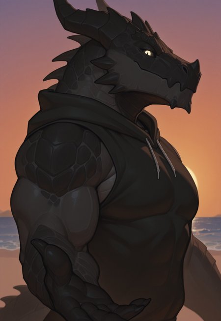furry, solo, muscular male, 
, close up, reaching,upper body, sunset, (sleeveless hoodie), looking at viewer, close up, beach, (side view:0.7), nice eyes, eyes, muscular, (abs:1.3),huge abs,big abs,

 reaching hand, inviting, invite, (tail), nice hand, tail out of frame,glowing, glowing eyes, 

horns,dragon,monster, scale, mythological scalie, mythological creature, 



, 2024, 2023, d34ddr490np, masterpiece,best quality,amazing quality,