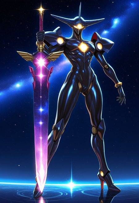 MASTERPIECE, AMAZING QUALITY, NO HUMANS, G0DSW0RD, COSMIC SWORD, GLOWING,