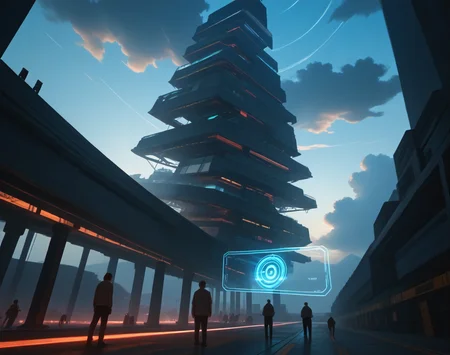 Cyberpunk Plaza (Background) (Pony) (AD)