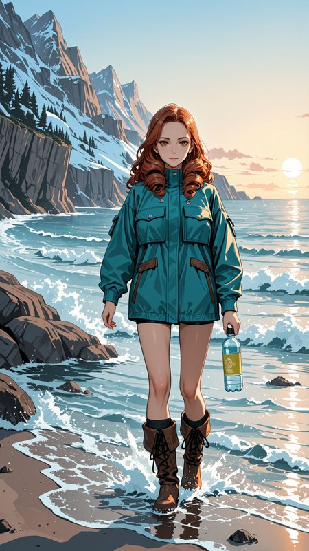 Felina_Flonia  IllusP0s, (style of Paul Nicklen), [remote wilderness exploration:Puerto Natales ocean research:0.8] narrative, capturing the essence of a dedicated ocean researcher's journey in the rugged, serene landscape of Puerto Natales, Chile. Amidst this backdrop of natural majesty, the researcher stands as a figure of resilience and curiosity, her attire a practical ensemble of waterproof gear and sturdy boots, designed to withstand the unpredictable weather and rough terrains of the region. Her equipment is state-of-the-art, including marine GPS, water sampling bottles, and a rugged laptop, signaling a commitment to uncovering the secrets held by the ocean and its ecosystems. The setting is a breathtaking view of the fjords near Puerto Natales, where the stark, dramatic beauty of the cliffs meets the tranquil, deep blue of the ocean. This area, a gateway to the Torres del Paine National Park, serves as a less-trodden path to understanding the complex marine environment. The composition captures her aboard a small research vessel, navigating through the serene waters, with the panoramic vista of snow-capped mountains in the distance, reflecting the unique confluence of marine and mountain ecosystems. In the foreground, the researcher is depicted collecting water samples, her focused gaze reflecting the importance of her work in contributing to our understanding of these remote waters. The scene is enriched by the presence of local marine life - perhaps a group of Patagonian dolphins accompanying the boat, hinting at the biodiversity that thrives in these cold waters. This imagery not only highlights the researcher's individual journey but also speaks to the broader narrative of exploration and conservation in one of the planet's most remote and beautiful locales. It's a testament to the spirit of adventure and scientific inquiry that drives individuals to these far corners of the earth, seeking to preserve the delicate balance of our natural world.