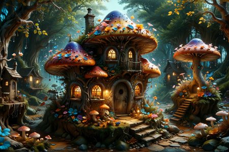 Fae village: Nestled within a towering, hollowed-out mushroom, a tiny village bustles with activity. Fae folk with iridescent wings flit between miniature houses carved from wood and leaves. A vibrant marketplace overflows with glowing flowers, shimmering crystals, and enchanted trinkets. (Ethereal, painterly, insanely detailed) 
award winning artwork,
many details, extreme detailed, full of details,
Wide range of colors., Dramatic,Dynamic,Cinematic,Sharp details
Insane quality. Insane resolution. Insane details. Masterpiece. 32k resolution.
 <lora:add-detail-xl:0.95> <lora:casting shadow style v2:0.1> casting shadow style, cucoloris patterned illumination <lora:CinematicStyle_v1:0.1> <lora:Disturbia:0.1> <lora:dvr-lnds-sdxl:0.1> dvr-lnds-sdxl <lora:Glowstick_SDXL:0.1> mad-glowstick <lora:MJ52:0.2> <lora:princess_xl_v2:0.1> <lora:ral-anmwrlds-sdxl:0.1> ral-anmwrlds <lora:ral-apoctvisn-sdxl:0.1> ral-apoctvisn <lora:ral-cltc:0.1> ral-cltc <lora:ral-dissolve:0.1> ral-dissolve <lora:ral-ertmsphr:0.1> ral-ertmsphr <lora:ral-fluff:0.1> ral-fluff <lora:ral-fntsyrlms-sdxl:0.1> ral-fntsyrlms <lora:ral-mtclniscp-sdxl:0.1> ral-mtclniscp <lora:ral-porcelain:0.31> ral-porcelain <lora:ral-pxlprtcl:0.1> ral-pxlprtcl <lora:ral-vlntxplzn:0.1> ral-vlntxplzn <lora:ral-vbrntacyl-sdxl:0.1> ral-vbrntacyl