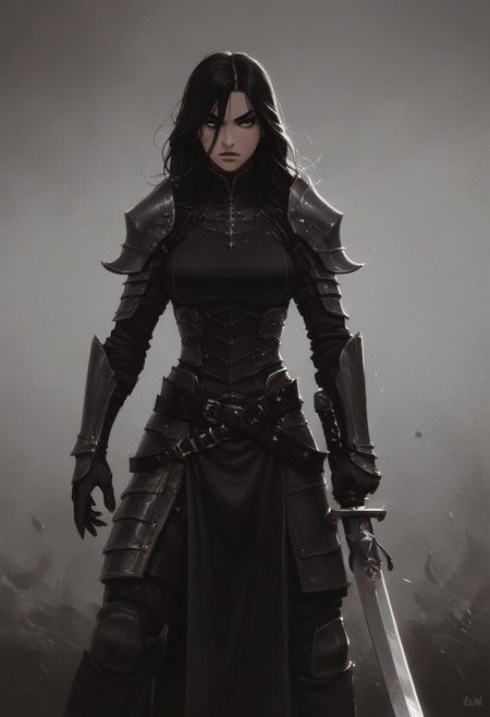 Futanari, holding longsword