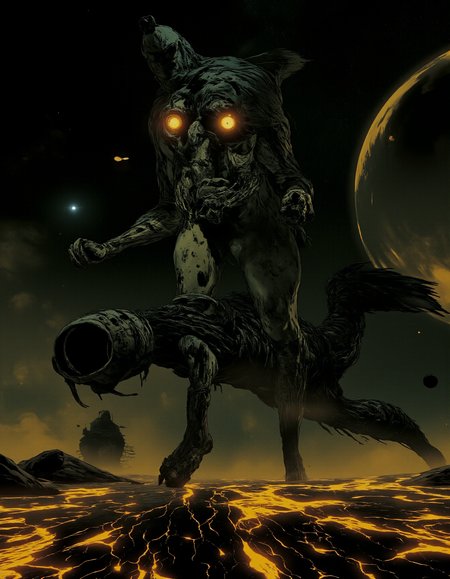 dark sci-fi picture,space horror,space odyssey,, faded colors, masterpiece, best quality, 8k, hyper detailed, best quality, ultra high res, high resolution, detailed, raw, Hollywood Cinematic Film style,epic photography,dramatic light,Kodak film style,,DarkAtmosCE style,,Blade Runner style,,anime style,<lora:Luminous_Shadowscape:0.6>,<lora:Hollywood Cinematic Film style v1:1>,<lora:DarkAtmospheric:0.6>,<lora:Blade Runner style v1:1>,<lora:anime style (Tales of black freighter) v1:1>, a skeleton like creature with a large black head and arms and legs,with a large black head and tail,Eva Frankfurther,iris van herpen,cyberpunk art,plasticien,