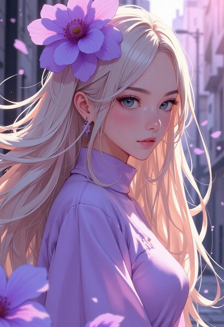 The Orchid Lady, according to the convention which relates the beauty of a woman to one of the flowers, might be likened to an orchid in bloom. 
<lora:Anime v1.3:1.2> <lora:Blue_Future:0.9> <lora:Ethereal_Brush_Anime_v1.0:0.6> <lora:It's a LoRA for portraits, BUT! actually specialized in backgrounds. v1.0:0.15>
