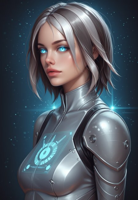 safe_pos, core_9, score_8_up, score_8, semi realistic, ultra detailed, 8k, high quality, hi res, high quality, detailed eyes, perfecteyes, detailed face, 1girl, sharp focus, cowboy-shot, focus on hip, (1girl:1.2), (metallic silver skin, short holographic hair:1.8), ((quantum alchemist, holographic lab coat, long legs, realistic, cinematic angle, cinematic lighting, slender body, focused face, glowing prism eyes, experimenting pose)), 
BREAK
conducting experiments in a floating quantum laboratory
BREAK
source_sci_fi_art, rating_explicit, expressive, ((half body,  side view)), dynamic pose
BREAK
(detailed beautiful background, floating equations, quantum particles, holographic displays, glowing test tubes, shifting reality, futuristic laboratory equipment, vibrant neon lights:1.4)
(((full clothed)))
