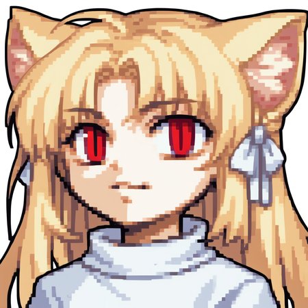 score_9, score_8_up, score_7_up, source_anime, fegbaportraits, portrait, white background, solo, 1girl, necoarc, slit pupils, cat ears, blonde hair, red eyes, chibi, :3, white sweater, turtleneck <lora:zs_FEGBAPortraitsXL:1> <lora:necoarc-guy-PONY-v1:0.9>
