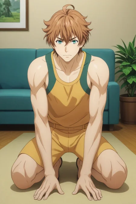 score_9, score_8_up, score_7_up, , rating_safe, , (3d:0.4), , , 1boy, solo, male focus, <lora:satoshi_isshiki_pony:0.76>, satoshi_isshiki, brown hair, green eyes, ahoge, hair between eyes, full body, living room, plant, dark, jojo pose, wavy mouth, , <lora:sdxl_lightning_8step_lora:1>