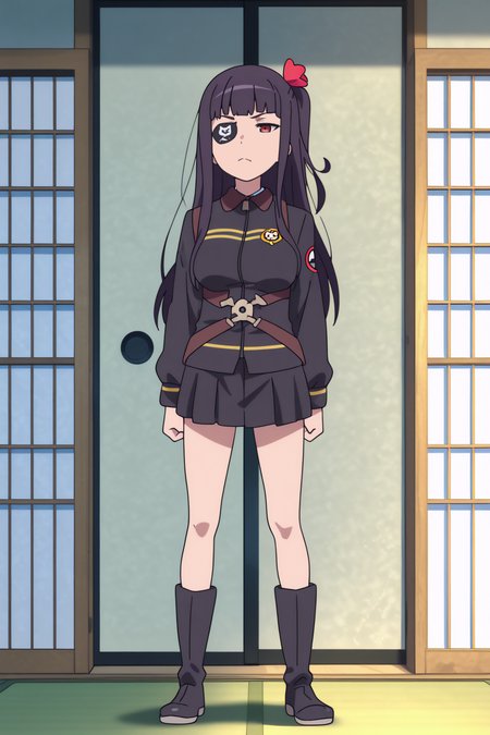 newest, full body, Itsuka Shikabane, frown, uniform <lora:Zvezda_-_Itsuka_Shikabane_-_illustrious:0.8>