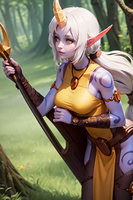 detailed forrest background, masterpiece, best quality, Soraka_Classic, (half-body angle), yellow_sclera, body_tattoos,
<lora:Soraka_Classic-03:0.98>