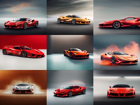 Ferrari SF90 Stradale
, in a showroom,   carhelper,  hyperfluid:1.3 energy waves around car,floralmarble, photohelper