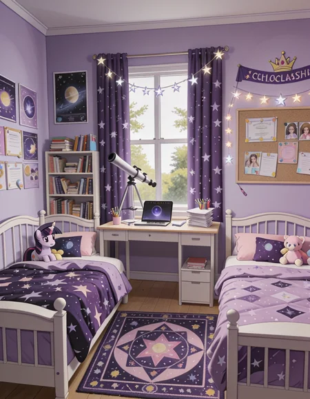 girl bedroom inspired by Twilight illu